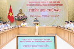 Le Premier ministre Pham Minh Chinh lors de lq réunion. Photo : VNA