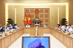 Le Premier ministre Pham Minh Chinh travaille avec le Conseil de recherche pour le développement économique privé. Photo : VNA 