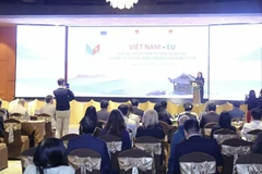 La vice-ministre des Affaires étrangères, Le Thi Thu Hang, prend la parole lors de cet événement culturel. (Photo : baoquocte.vn)