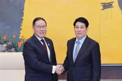 Le président Luong Cuong (droite) et le président du Conseil consultatif des affaires de l’APEC 2025, Hyun Sang Cho. Photo : VNA