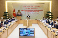 Le Premier ministre Pham Minh Chinh lors de la réunion. Photo : VNA