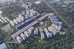 Vue d’ensemble du projet de logements pour travailleurs et de logements sociaux dans la zone industrielle de Yên My II, province de Hung Yên. Photo : VNA.