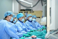 Des chirurgiens du Centre médical universitaire d'Hô Chi Minh-Ville pratiquent une intervention TAVI. — Photo reproduite avec l'aimable autorisation de l'hôpital.