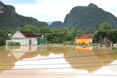 Selon Nguyên Hoai An, secrétaire du Comité du Parti et président du Conseil populaire de la commune de Con Cuông, 24 hameaux ont été inondés, dont 10 complètement isolés. Photo : VNA