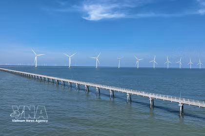 Parcs éoliens de Hoa Binh 1 et 2, province de Ca Mau. Photo : VNA