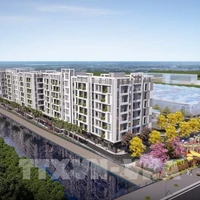 Un projet de logement social mis en chantier le 28 avril 2025 dans la ville de Vinh Long. Photo : VNA