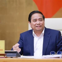 Le Premier ministre Pham Minh Chinh s’exprime lors de la réunion thématique de mai du gouvernement, à Hanoi, le 22 mai. Photo : VNA