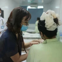 L'hôpital Thanh Nhan traite 12 cas de Covid-19. Photo: NDEL
