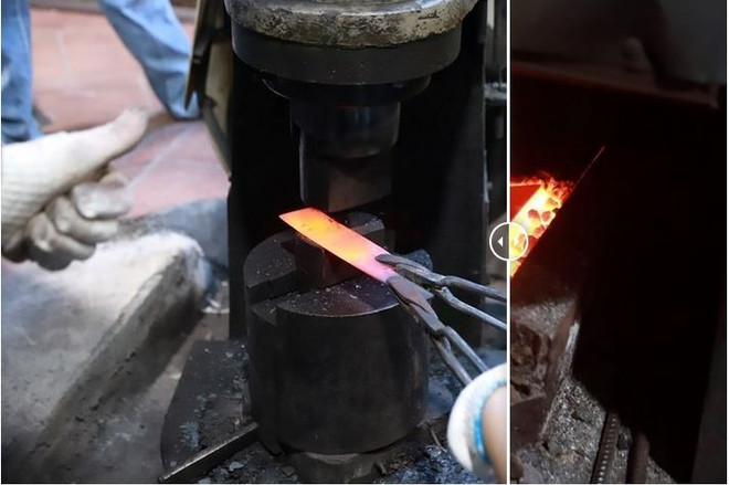 Le processus de fabrication d'un couteau consiste en plusieurs étapes, qui nécessitent une grande habileté manuelle, de la précision, de la patience et une bonne condition physique. Photo : baovanhoa processus-de-fabrication.jpg