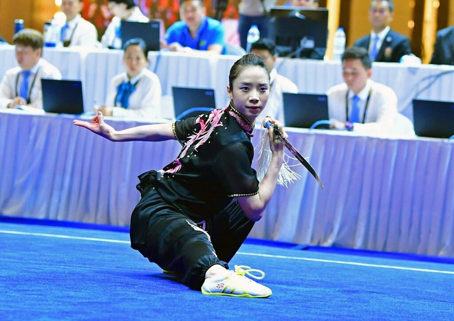 Duong Thúy Vi, médaillée d'or aux SEA Games 32 organisés en 2023 au Vietnam. Photo : VNA duong-thuy-vi.jpg