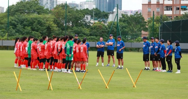 L'équipe nationale féminine de football s'entraîne en vue des SEA Games 33. Photo : VOV lequipe-nationale-feminine-de-football.jpg