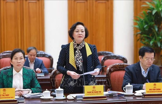 La ministre de l'Intérieur Pham Thi Thanh Trà lors de la conférence de la permance du Comité du Parti du gouvernement, à Hanoi, le 9 mars. Photo: VNA pham-thi-thanh-tra.jpg