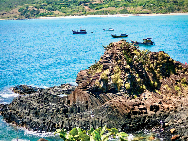 La beauté poétique, majestueuse et sauvage de la falaise Da Dia. Photo: VNA le-site-ghenh-da-dia-vna.jpg