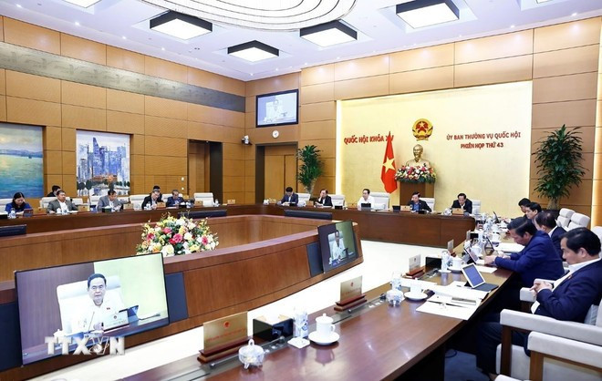 Le président de l’Assemblée nationale Trân Thanh Mân s’exprime lors de la 43e réunion du Comité permanent de l’Assemblée nationale. Photo : VNA tran-thanh-man-vna-5499.jpg