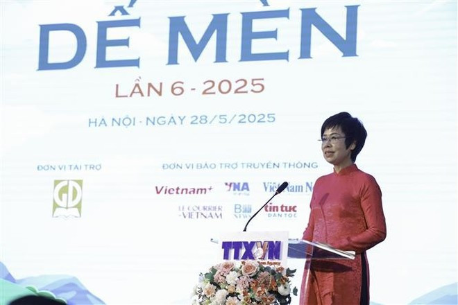 La directrice générale de VNA, Vu Viêt Trang, prend la parole lors de la cérémonie. Photo : VNA vu-viet-trang.jpg
