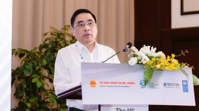 Le vice-ministre de l’Agriculture et de l’Environnement, Nguyên Quôc Tri, s'exprime lors de l’événement. Photo : NDEL nguyen-quoc-tri.jpg