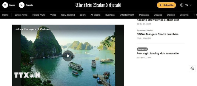 La vidéo montrant la beauté du Vietnam a été publiée dans l'article avec la légende : « Les habitants révèlent la richesse culturelle et les secrets que de nombreux guides de voyage ignorent.» Photo : VNA tourisme-vietnam.jpg