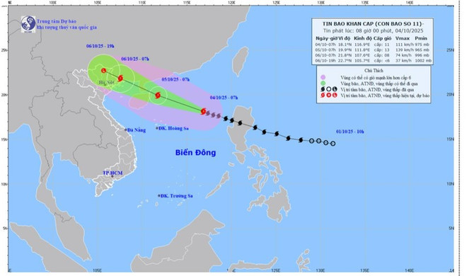 Carte de prévision de la trajectoire et de l'intensité de la tempête Matmo émise à 8h00 le 4 octobre. matmo.jpg