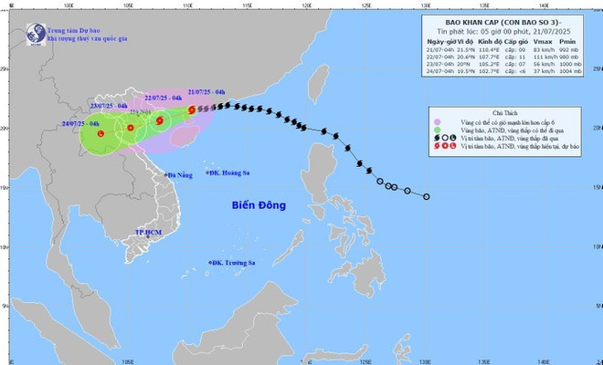 Prévisions de la direction du typhon Wipha. Photo : nchmf.gov.vn wipha-nchmfgovvn.jpg