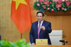 Le Premier ministre Pham Minh Chinh prend la parole. Photo : VNA