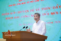 Le Premier ministre Le Minh Hưng préside une réunion thématique sur la sciences et la technologie, l’innovation, a transformation numérique et le Projet 06. Photo : VNA