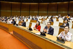 Avec 437 députés sur 442 ayant voté pour, soit 92,39% du total, l’Assemblée nationale a adopté la Loi sur les fonctionnaires (modifiée). Photo : VNA