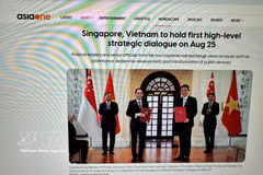 AsiaOne rend compte de la prochaine visite du Premier ministre Tran Cam Tu à Singapour. Photo : VNA