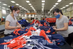 Des articles destinés à l'exportation vers l'UE de la société de textile de Thai Nguyen. Photo : VNA