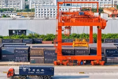 Les marchandises sont regroupées au port ferroviaire international de Nanning, dans la province du Guangxi, avant d'être transbordées vers le Vietnam par des trains intermodaux Vietnam-Chine. Photo : VNA