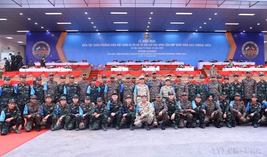 Ouverture de l'exercice bilatéral entre le Vietnam et l'Inde sur le maintien de la paix des Nations Unies 2023. Photo : VNA