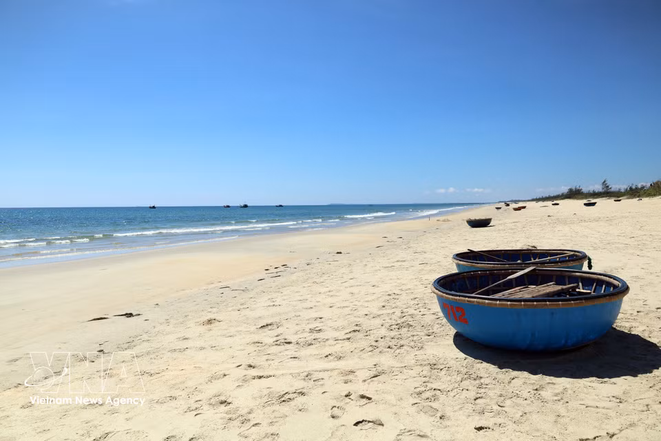 Une magnifique plage encore préservée dans la commune de Tam Xuan, ville de Da Nang.