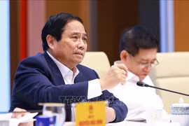 Le Premier ministre Pham Minh Chinh à la réunion. Photo : VNA