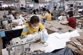 Confection de vêtements destinés à l'exportation vers le marché de l'Union européenne chez TDT Garment Company à Thai Nguyen. Photo : VNA