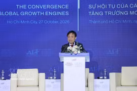 Le Quoc Cuong, membre de la sous-commission des sciences et technologies, de l’innovation et de la transformation numérique du Conseil de développement de Hô Chi Minh-Ville prend la parole. Photo : VNA