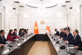 La rencontre entre la vice-présidente vietnamienne Vo Thi Anh Xuan et le président géorgien Mikheïl Kavelashvili à Tbilissi. Photo : VNA