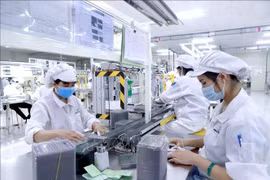 La fabrication de composants électroniques chez Youngbag ViiNa Company au parc industriel de Binh Xuyen, Vinh Phuc. Photo : VNA