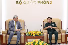 La rencontre entre Kelly McKeague, directeur de la DPAA et le général de corps d'armée Hoang Xuan Chien (droite) à Hanoï. Photo : VNA