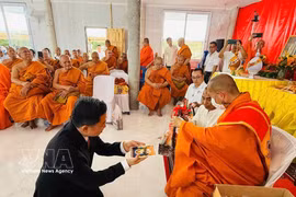 Cérémonie d'inauguration de la pagode Hoa Nghiem dans le district de Phu Luang, province de Loei. Photo: VNA