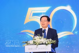Le vice-Premier ministre Ho Quoc Dung s'exprime lors de l'événement. Photo: VNA