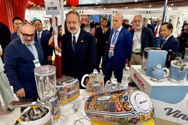 Produits italiens exposés lors de l'Exposition italienne à Da Nang 2025 (Italian Expo Danang 2025). Photo d'illustration : VNA