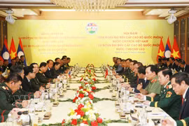 Entretien entre les ministres de la Défense du Vietnam et du Laos. Photo: VNA