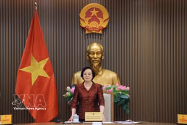 La vice-Première ministre Pham Thi Thanh Tra s'exprime lors de la conférence. Photo: VNA