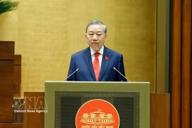 Le secrétaire général et président To Lam prend son allocution d’investiture. Photo: VNA