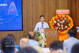 Le Dr Nguyen Huu Ha, directeur adjoint du Département des sciences et des technologies de la province de Gia Lai, s'exprime lors du colloque. Photo: VNA