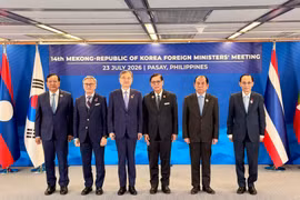 Le ministre vietnamien des Affaires étrangères, Le Hoai Trung, a participé à la 14e Réunion ministérielle Mékong-République de Corée. Photo: ministère des Affaires étrangères. Photo : ministère des AE
