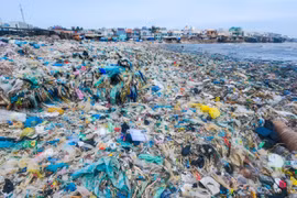 Chaque jour, Hanoï rejette plus de 1,4 million de tonnes de déchets, dont 60 % proviennent de sacs et produits plastiques à usage unique. Photo: hanoimoi.vn