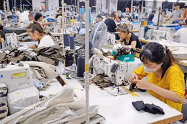 Confection de vêtements d'exportation. Photo : VNA