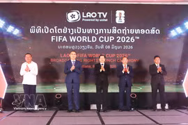 Ccérémonie de lancement des droits de diffusion en direct de la Coupe du Monde de la FIFA 2026. Photo : VNA 