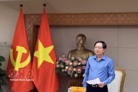 Le vice-Premier ministre Ho Quoc Dung préside la 35e réunion du Comité national de pilotage sur la lutte contre la pêche illicite, non déclarée et non réglementée (INN) et le développement durable de la pêche. Photo: VNA