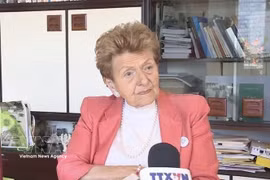 Hélène Luc, sénatrice honoraire française et présidente d’honneur de l’Association d’amitié France-Vietnam (AAFV). Photo: VNA